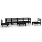 7-tlg. Garten-Lounge-Set Schwarz Massivholz Kiefer 7-tlg. Garten-Lounge-Set Schwarz Massivholz Kiefer