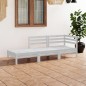 3-tlg. Garten-Lounge-Set Weiß Massivholz Kiefer 3-tlg. Garten-Lounge-Set Weiß Massivholz Kiefer