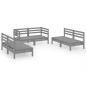vidaXL 6-tlg. Garten-Lounge-Set Grau Massivholz Kiefer vidaXL 6-tlg. Garten-Lounge-Set Grau Massivholz Kiefer