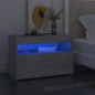 vidaXL Nachttische mit LED-Leuchten 2 Stk. Betongrau 60x35x40 cm vidaXL Nachttische mit LED-Leuchten 2 Stk. Betongrau 60x35x40 cm