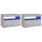 vidaXL Nachttische mit LED-Leuchten 2 Stk. Betongrau 60x35x40 cm vidaXL Nachttische mit LED-Leuchten 2 Stk. Betongrau 60x35x40 cm