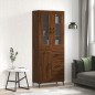 Highboard Braun Eichen-Optik 69,5x34x180 cm Holzwerkstoff Highboard Braun Eichen-Optik 69,5x34x180 cm Holzwerkstoff