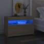 vidaXL Nachttische mit LED-Leuchten 2 Stk. Sonoma-Eiche 60x35x40 cm vidaXL Nachttische mit LED-Leuchten 2 Stk. Sonoma-Eiche 60x35x40 cm