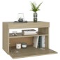 vidaXL Nachttische mit LED-Leuchten 2 Stk. Sonoma-Eiche 60x35x40 cm vidaXL Nachttische mit LED-Leuchten 2 Stk. Sonoma-Eiche 60x35x40 cm