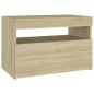 vidaXL Nachttische mit LED-Leuchten 2 Stk. Sonoma-Eiche 60x35x40 cm vidaXL Nachttische mit LED-Leuchten 2 Stk. Sonoma-Eiche 60x35x40 cm
