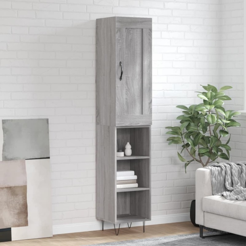 Highboard Grau Sonoma 34,5x34x180 cm Holzwerkstoff Highboard Grau Sonoma 34,5x34x180 cm Holzwerkstoff