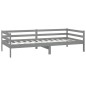 Tagesbett mit Matratze 90x200 cm Grau Kiefer Massivholz Tagesbett mit Matratze 90x200 cm Grau Kiefer Massivholz