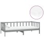 Tagesbett mit Matratze 90x200 cm Grau Kiefer Massivholz Tagesbett mit Matratze 90x200 cm Grau Kiefer Massivholz