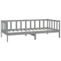 Tagesbett mit Matratze 90x200 cm Grau Kiefer Massivholz Tagesbett mit Matratze 90x200 cm Grau Kiefer Massivholz