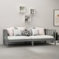 Tagesbett mit Matratze 90x200 cm Grau Kiefer Massivholz Tagesbett mit Matratze 90x200 cm Grau Kiefer Massivholz