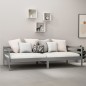 Tagesbett mit Matratze 90x200 cm Grau Kiefer Massivholz Tagesbett mit Matratze 90x200 cm Grau Kiefer Massivholz