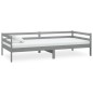 Tagesbett mit Matratze 90x200 cm Grau Kiefer Massivholz Tagesbett mit Matratze 90x200 cm Grau Kiefer Massivholz