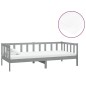 Tagesbett mit Matratze 90x200 cm Grau Kiefer Massivholz Tagesbett mit Matratze 90x200 cm Grau Kiefer Massivholz