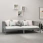 Tagesbett mit Matratze 90x200 cm Grau Kiefer Massivholz Tagesbett mit Matratze 90x200 cm Grau Kiefer Massivholz