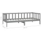 Tagesbett mit Matratze 90x200 cm Grau Kiefer Massivholz Tagesbett mit Matratze 90x200 cm Grau Kiefer Massivholz