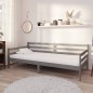 Tagesbett mit Matratze 90x200 cm Grau Kiefer Massivholz Tagesbett mit Matratze 90x200 cm Grau Kiefer Massivholz