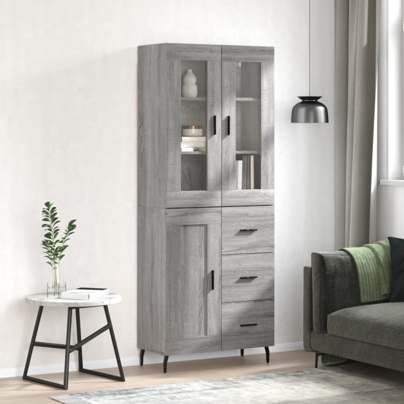Highboard Grau Sonoma 69,5x34x180 cm Holzwerkstoff Highboard Grau Sonoma 69,5x34x180 cm Holzwerkstoff