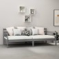 Tagesbett mit Matratze 90x200 cm Grau Kiefer Massivholz Tagesbett mit Matratze 90x200 cm Grau Kiefer Massivholz