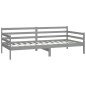 Tagesbett mit Matratze 90x200 cm Grau Kiefer Massivholz Tagesbett mit Matratze 90x200 cm Grau Kiefer Massivholz