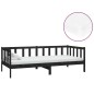Tagesbett mit Matratze 90x200 cm Schwarz Kiefer Massivholz Tagesbett mit Matratze 90x200 cm Schwarz Kiefer Massivholz