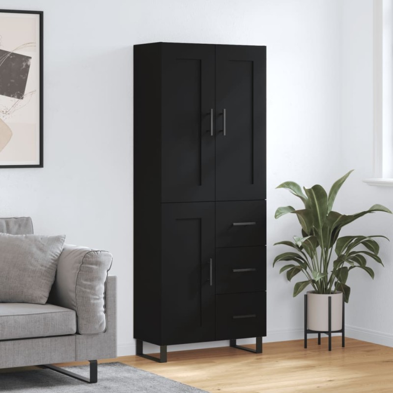 Highboard Schwarz 69,5x34x180 cm Holzwerkstoff Highboard Schwarz 69,5x34x180 cm Holzwerkstoff