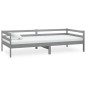 Tagesbett mit Matratze 90x200 cm Grau Kiefer Massivholz Tagesbett mit Matratze 90x200 cm Grau Kiefer Massivholz