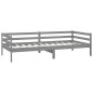 Tagesbett mit Matratze 90x200 cm Grau Kiefer Massivholz Tagesbett mit Matratze 90x200 cm Grau Kiefer Massivholz