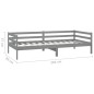 Tagesbett mit Matratze 90x200 cm Grau Kiefer Massivholz Tagesbett mit Matratze 90x200 cm Grau Kiefer Massivholz