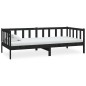 Tagesbett mit Matratze 90x200 cm Schwarz Kiefer Massivholz Tagesbett mit Matratze 90x200 cm Schwarz Kiefer Massivholz