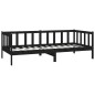 Tagesbett mit Matratze 90x200 cm Schwarz Kiefer Massivholz Tagesbett mit Matratze 90x200 cm Schwarz Kiefer Massivholz
