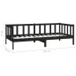 Tagesbett mit Matratze 90x200 cm Schwarz Kiefer Massivholz Tagesbett mit Matratze 90x200 cm Schwarz Kiefer Massivholz