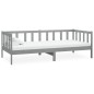 vidaXL Tagesbett mit Matratze 90x200 cm Grau Kiefer Massivholz vidaXL Tagesbett mit Matratze 90x200 cm Grau Kiefer Massivholz