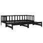vidaXL Ausziehbares Tagesbett 2x(90x200) cm Schwarz Massivholz Kiefer vidaXL Ausziehbares Tagesbett 2x(90x200) cm Schwarz Massivholz Kiefer