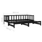 vidaXL Ausziehbares Tagesbett 2x(90x200) cm Schwarz Massivholz Kiefer vidaXL Ausziehbares Tagesbett 2x(90x200) cm Schwarz Massivholz Kiefer