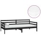 Tagesbett mit Matratze 90x200 cm Schwarz Kiefer Massivholz Tagesbett mit Matratze 90x200 cm Schwarz Kiefer Massivholz