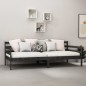 Tagesbett mit Matratze 90x200 cm Schwarz Kiefer Massivholz Tagesbett mit Matratze 90x200 cm Schwarz Kiefer Massivholz