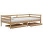 vidaXL Tagesbett mit Schubladen 90x200 cm Honigbraun Massivholz Kiefer