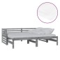 Ausziehbares Tagesbett 2x(90x200) cm Grau Massivholz Kiefer Ausziehbares Tagesbett 2x(90x200) cm Grau Massivholz Kiefer
