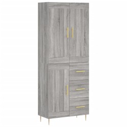 Highboard Grau Sonoma 69,5x34x180 cm Holzwerkstoff