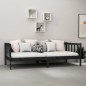 vidaXL Tagesbett mit Matratze 90x200 cm Schwarz Kiefer Massivholz vidaXL Tagesbett mit Matratze 90x200 cm Schwarz Kiefer Massivholz
