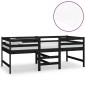 vidaXL Mittelhohes Bett mit Matratze Schwarz 90x200 cm Massivholz Kiefer vidaXL Mittelhohes Bett mit Matratze Schwarz 90x200 cm Massivholz Kiefer