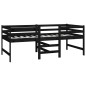 vidaXL Mittelhohes Bett mit Matratze Schwarz 90x200 cm Massivholz Kiefer vidaXL Mittelhohes Bett mit Matratze Schwarz 90x200 cm Massivholz Kiefer