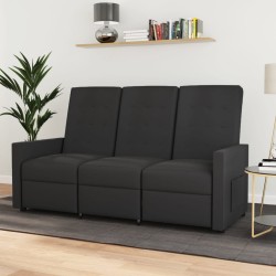 Relaxsofa 3-Sitzer Dunkelgrau Stoff