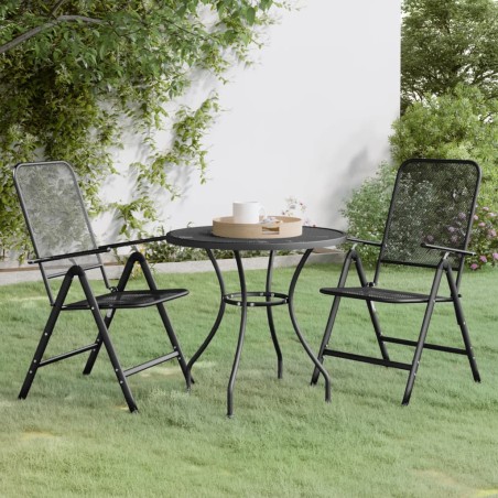 vidaXL 3-tlg. Garten-Essgruppe Streckmetall Anthrazit