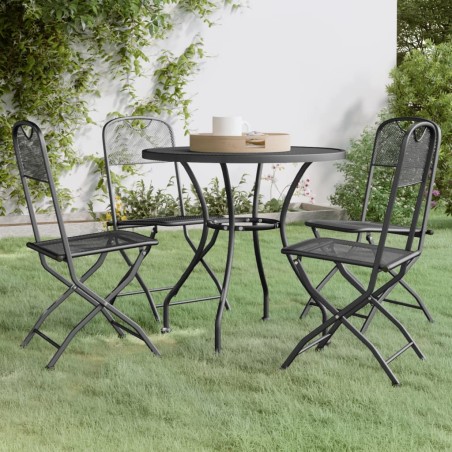 5-tlg. Garten-Essgruppe Streckgitter Anthrazit