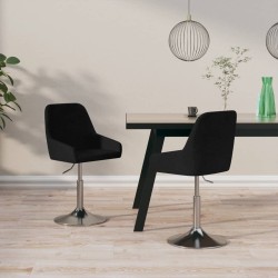 Esszimmerstühle 2 Stk. Drehbar Schwarz Stoff