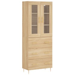 Highboard Sonoma-Eiche 69,5x34x180 cm Holzwerkstoff