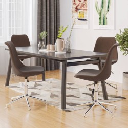 vidaXL Esszimmerstühle 4 Stk. Drehbar Braun Stoff
