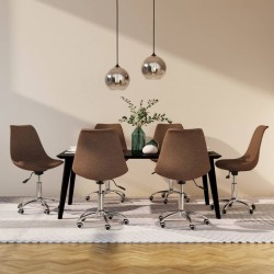 vidaXL Esszimmerstühle 6 Stk. Drehbar Taupe Stoff