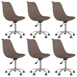 vidaXL Esszimmerstühle 6 Stk. Drehbar Taupe Stoff